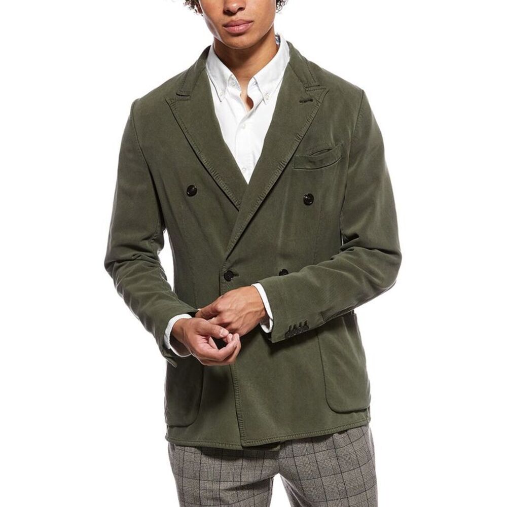 Brioni Mens  Leisure Silk Blazer, Green